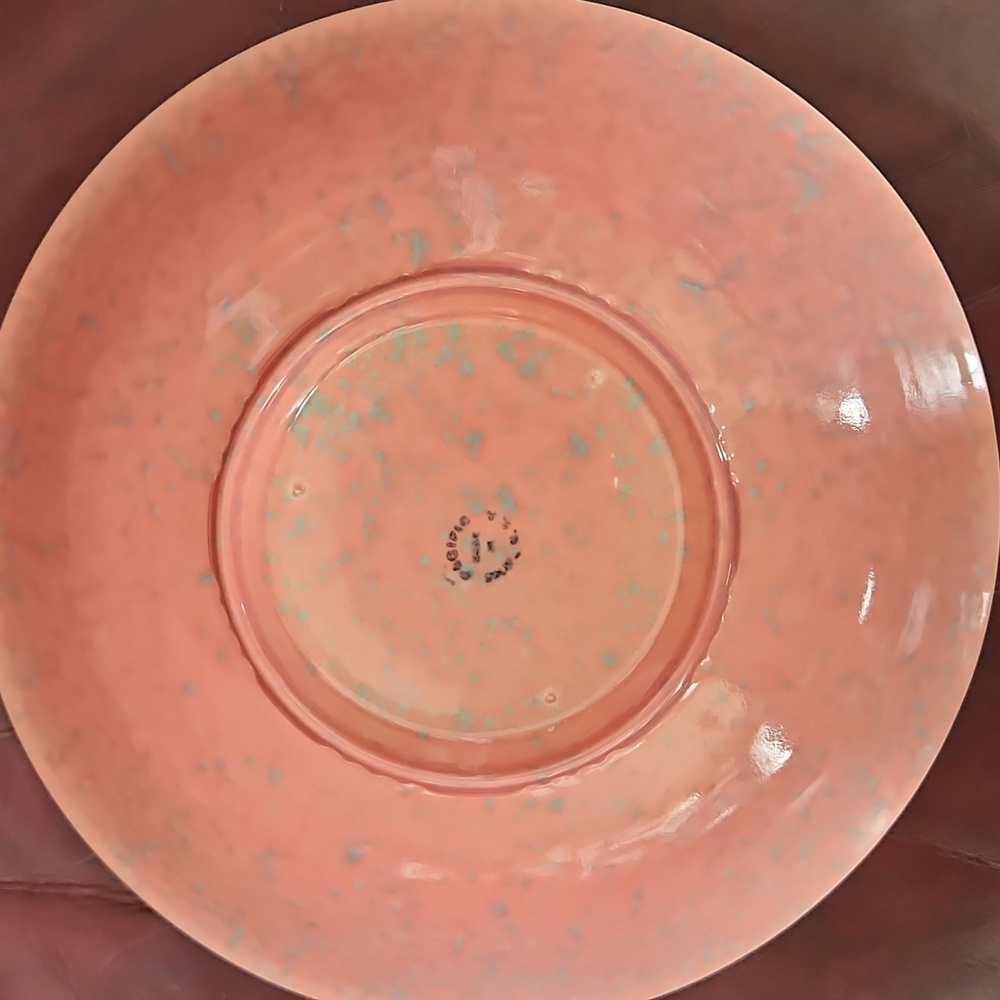 Large Coral Speckled Open Rim Ceramic Bowl by Pacific USA - Picture 7 of 12
